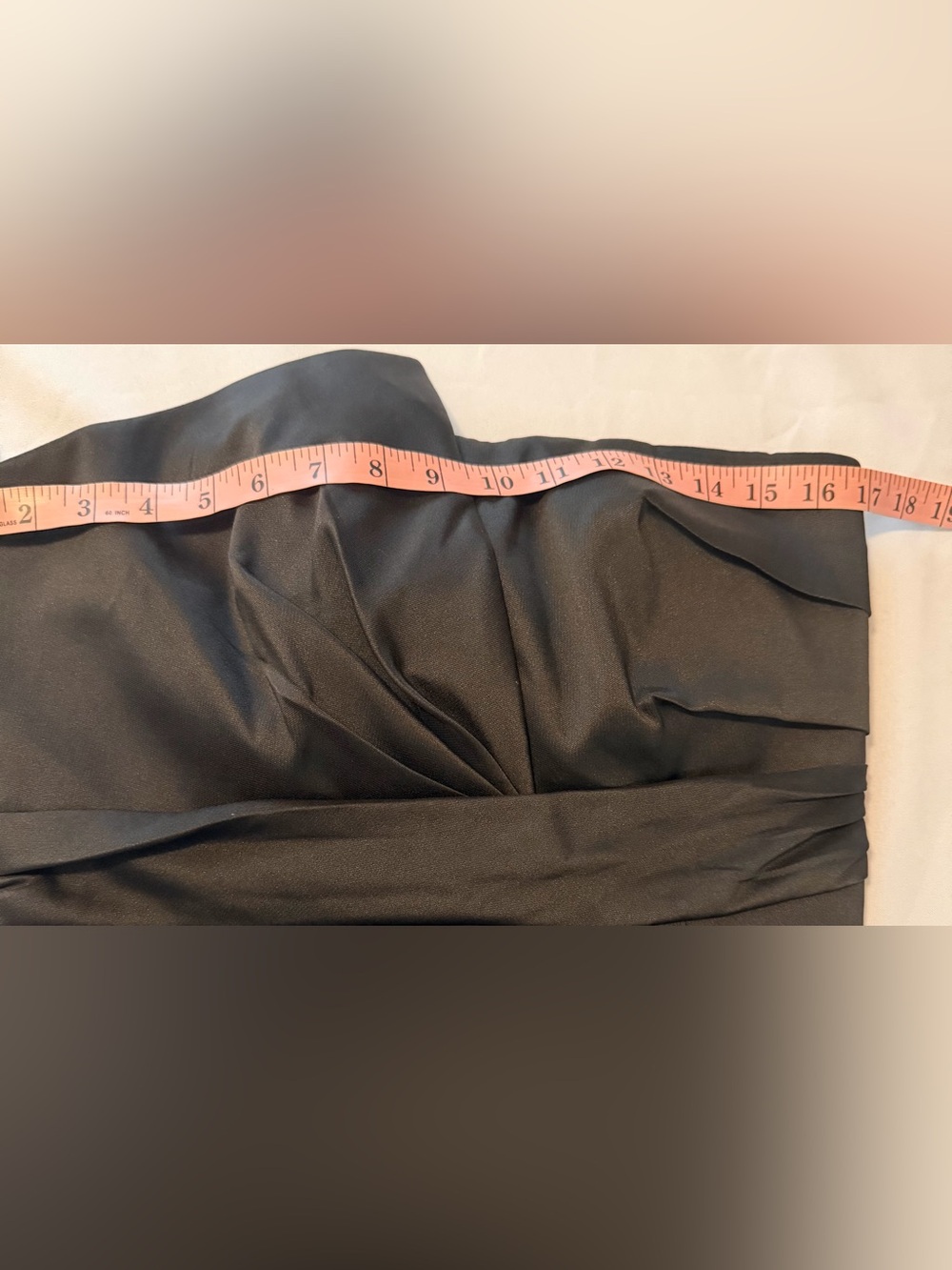 Donna Karan Asymmetric Strapless Satin Gown Sz 8 - Picture 9 of 11